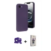 MARSİLYAN™- iPhone 16E Kılıf Yankı Yansıma Özel Seri - Siyah Bilvis 3D Cam Ekran Koruyucu + Bilvis Titan Kamera Lens - SH