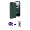 MARSİLYAN™- iPhone 16E Kılıf Yankı Yansıma Özel Seri - Siyah Bilvis 3D Cam Ekran Koruyucu + Bilvis Titan Kamera Lens - SH