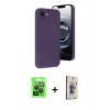 MARSİLYAN™- iPhone 16E Kılıf Yankı Yansıma Özel Seri - Siyah Bilvis 3D Cam Ekran Koruyucu + Siyah Raze Metal Kamera Lens