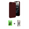 MARSİLYAN™- iPhone 16E Kılıf Yankı Yansıma Özel Seri - Siyah Bilvis 3D Cam Ekran Koruyucu + Siyah Raze Metal Kamera Lens