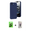MARSİLYAN™- iPhone 16E Kılıf Yankı Yansıma Özel Seri - Siyah Bilvis 3D Cam Ekran Koruyucu + Siyah Raze Metal Kamera Lens