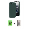 MARSİLYAN™- iPhone 16E Kılıf Yankı Yansıma Özel Seri - Siyah Bilvis 3D Cam Ekran Koruyucu + Siyah Raze Metal Kamera Lens