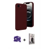 MARSİLYAN™- iPhone 16E Kılıf Yankı Yansıma Özel Seri - Siyah Bilvis Hayalet Cam Ekran Koruyucu + Bilvis Titan Kamera Lens - SH