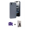MARSİLYAN™- iPhone 16E Kılıf Yankı Yansıma Özel Seri - Siyah Bilvis Hayalet Cam Ekran Koruyucu + Bilvis Titan Kamera Lens - SH