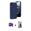 MARSİLYAN™- iPhone 16E Kılıf Yankı Yansıma Özel Seri - Siyah Bilvis Hayalet Cam Ekran Koruyucu + Bilvis Titan Kamera Lens - RW