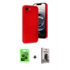 MARSİLYAN™- iPhone 16E Kılıf Yankı Yansıma Özel Seri - Siyah Bilvis Hayalet Cam Ekran Koruyucu + Raze Metal Kamera Lens - SH