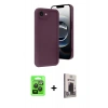 MARSİLYAN™- iPhone 16E Kılıf Yankı Yansıma Özel Seri - Siyah Bilvis Hayalet Cam Ekran Koruyucu + Raze Metal Kamera Lens - SH