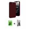 MARSİLYAN™- iPhone 16E Kılıf Yankı Yansıma Özel Seri - Siyah Bilvis Hayalet Cam Ekran Koruyucu + Raze Metal Kamera Lens - SH