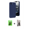 MARSİLYAN™- iPhone 16E Kılıf Yankı Yansıma Özel Seri - Siyah Bilvis Hayalet Cam Ekran Koruyucu + Raze Metal Kamera Lens - SH