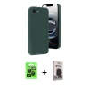 MARSİLYAN™- iPhone 16E Kılıf Yankı Yansıma Özel Seri - Siyah Bilvis Hayalet Cam Ekran Koruyucu + Raze Metal Kamera Lens - SH