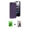 MARSİLYAN™- iPhone 16E Kılıf Yankı Yansıma Özel Seri - Siyah Bilvis Hayalet Cam Ekran Koruyucu + Raze Metal Kamera Lens - SH