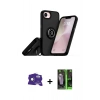 MARSİLYAN™- iPhone 16E Kılıf Yörünge Çizgi - Şeffaf 360 Full Body Arka Koruyucu + Bilvis Titan Kamera Lens - RW