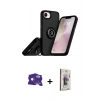 MARSİLYAN™- iPhone 16E Kılıf Yörünge Çizgi - Siyah Bilvis 3D Cam Ekran Koruyucu + Bilvis Titan Kamera Lens - RW