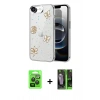 MARSİLYAN™- iPhone 16E Kılıf Yörünge Form - Şeffaf 360 Full Body Arka Koruyucu + Raze Metal Kamera Lens - SH