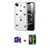 MARSİLYAN™- iPhone 16E Kılıf Yörünge Form - Şeffaf 360 Full Body Arka Koruyucu + Bilvis Titan Kamera Lens - SH