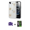 MARSİLYAN™- iPhone 16E Kılıf Yörünge Form - Şeffaf 360 Full Body Arka Koruyucu + Bilvis Titan Kamera Lens - SH