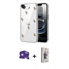 MARSİLYAN™- iPhone 16E Kılıf Yörünge Form - Siyah Bilvis 3D Cam Ekran Koruyucu + Bilvis Titan Kamera Lens - BZ