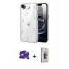 MARSİLYAN™- iPhone 16E Kılıf Yörünge Form - Siyah Bilvis 3D Cam Ekran Koruyucu + Bilvis Titan Kamera Lens - BZ