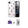 MARSİLYAN™- iPhone 16E Kılıf Yörünge Form - Siyah Bilvis 3D Cam Ekran Koruyucu + Siyah Bilvis Titan Kamera Lens