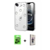 MARSİLYAN™- iPhone 16E Kılıf Yörünge Form - Siyah Bilvis 3D Cam Ekran Koruyucu + Raze Metal Kamera Lens - SH