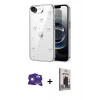 MARSİLYAN™- iPhone 16E Kılıf Yörünge Form - Siyah Bilvis Hayalet Cam Ekran Koruyucu + Bilvis Titan Kamera Lens - BZ