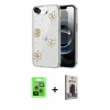 MARSİLYAN™- iPhone 16E Kılıf Yörünge Form - Siyah Bilvis Hayalet Cam Ekran Koruyucu + Raze Metal Kamera Lens - GS