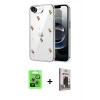 MARSİLYAN™- iPhone 16E Kılıf Yörünge Form - Siyah Bilvis Hayalet Cam Ekran Koruyucu + Raze Metal Kamera Lens - GS