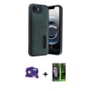 MARSİLYAN™- iPhone 16E Kılıf Yörünge Işık Serisi - Şeffaf 360 Full Body Arka Koruyucu + Bilvis Titan Kamera Lens - BZ