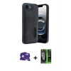 MARSİLYAN™- iPhone 16E Kılıf Yörünge Işık Serisi - Şeffaf 360 Full Body Arka Koruyucu + Bilvis Titan Kamera Lens - BZ