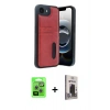 MARSİLYAN™- iPhone 16E Kılıf Yörünge Işık Serisi - Siyah Bilvis Hayalet Cam Ekran Koruyucu + Raze Metal Kamera Lens - GS