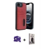 MARSİLYAN™- iPhone 16E Kılıf Yörünge Işık Serisi - Siyah Bilvis Hayalet Cam Ekran Koruyucu + Bilvis Titan Kamera Lens - SH