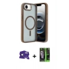 MARSİLYAN™- iPhone 16E Kılıf Yörünge Klasik - Şeffaf 360 Full Body Arka Koruyucu + Siyah Bilvis Titan Kamera Lens