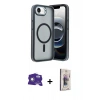 MARSİLYAN™- iPhone 16E Kılıf Yörünge Klasik - Siyah Bilvis 3D Cam Ekran Koruyucu + Bilvis Titan Kamera Lens - BZ