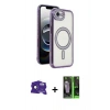 MARSİLYAN™- iPhone 16E Kılıf Zirve Doku Prime - Şeffaf 360 Full Body Arka Koruyucu + Bilvis Titan Kamera Lens - SH