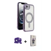 MARSİLYAN™- iPhone 16E Kılıf Zirve Doku Prime - Siyah Bilvis 3D Cam Ekran Koruyucu + Bilvis Titan Kamera Lens - SH