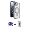 MARSİLYAN™- iPhone 16E Kılıf Zirve Doku Prime - Siyah Bilvis 3D Cam Ekran Koruyucu + Bilvis Titan Kamera Lens - RW