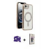 MARSİLYAN™- iPhone 16E Kılıf Zirve Doku Prime - Siyah Bilvis 3D Cam Ekran Koruyucu + Bilvis Titan Kamera Lens - RW