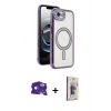 MARSİLYAN™- iPhone 16E Kılıf Zirve Doku Prime - Siyah Bilvis 3D Cam Ekran Koruyucu + Bilvis Titan Kamera Lens - RW