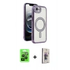 MARSİLYAN™- iPhone 16E Kılıf Zirve Doku Prime - Siyah Bilvis 3D Cam Ekran Koruyucu + Raze Metal Kamera Lens - SH