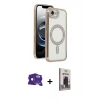 MARSİLYAN™- iPhone 16E Kılıf Zirve Doku Prime - Siyah Bilvis Hayalet Cam Ekran Koruyucu + Bilvis Titan Kamera Lens - SH