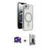 MARSİLYAN™- iPhone 16E Kılıf Zirve Doku Prime - Siyah Bilvis Hayalet Cam Ekran Koruyucu + Bilvis Titan Kamera Lens - SH
