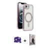 MARSİLYAN™- iPhone 16E Kılıf Zirve Doku Prime - Siyah Bilvis Hayalet Cam Ekran Koruyucu + Bilvis Titan Kamera Lens - SH