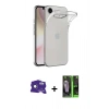 MARSİLYAN™- iPhone 16E Kılıf Zirve Doku - Şeffaf 360 Full Body Arka Koruyucu + Bilvis Titan Kamera Lens - RW