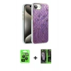MARSİLYAN™- iPhone 16E Kılıf Zirve Modern Prime - Şeffaf 360 Full Body Arka Koruyucu + Raze Metal Kamera Lens - SH
