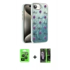 MARSİLYAN™- iPhone 16E Kılıf Zirve Modern Prime - Şeffaf 360 Full Body Arka Koruyucu + Raze Metal Kamera Lens - SH