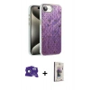 MARSİLYAN™- iPhone 16E Kılıf Zirve Modern Prime - Siyah Bilvis 3D Cam Ekran Koruyucu + Bilvis Titan Kamera Lens - RW