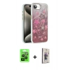 MARSİLYAN™- iPhone 16E Kılıf Zirve Modern Prime - Siyah Bilvis 3D Cam Ekran Koruyucu + Raze Metal Kamera Lens - SH