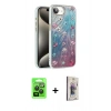 MARSİLYAN™- iPhone 16E Kılıf Zirve Modern Prime - Siyah Bilvis 3D Cam Ekran Koruyucu + Raze Metal Kamera Lens - SH
