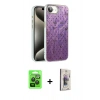MARSİLYAN™- iPhone 16E Kılıf Zirve Modern Prime - Siyah Bilvis 3D Cam Ekran Koruyucu + Raze Metal Kamera Lens - SH