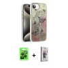 MARSİLYAN™- iPhone 16E Kılıf Zirve Modern Prime - Siyah Bilvis 3D Cam Ekran Koruyucu + Raze Metal Kamera Lens - SH